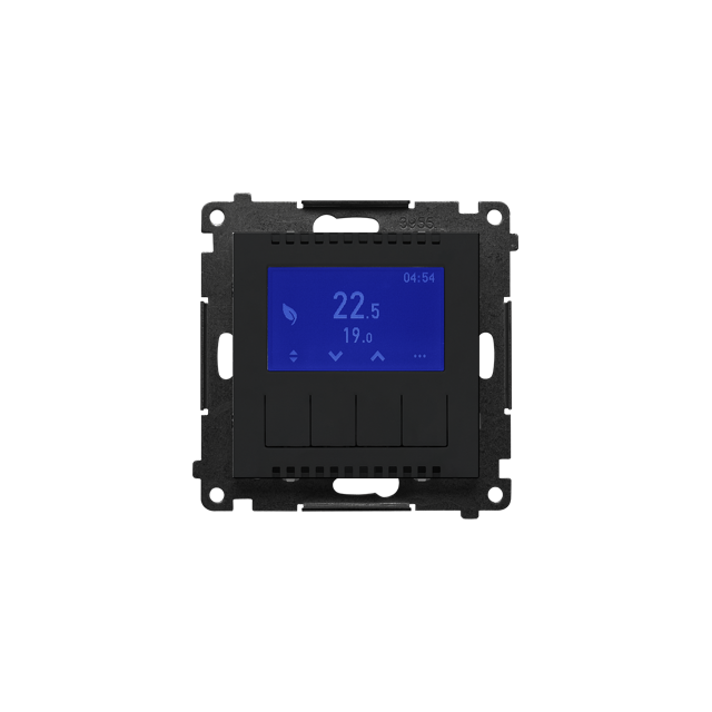 Simon 55 Termostat programowalny z wyświetlaczem Czarny mat TETD1A.01/149 KONTAKT