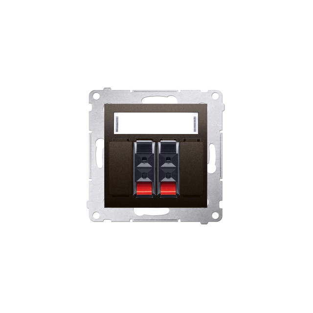 Simon 54 Gniazdo głośnikowe 2-krotne Przekrój przewodów dla wejścia i wyjścia 25 mm2 brąz mat