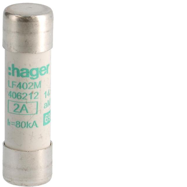 Wkładka bezpiecznikowa cylindryczna CH-14 14x51mm aM 2A 500VAC LF402M HAGER