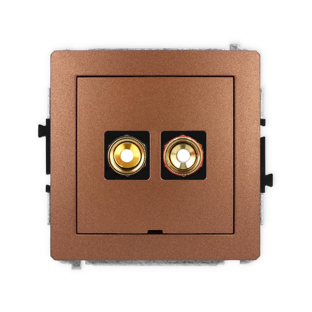 DECO Mechanizm gniazda głośnikowego pojedynczego, bez pola opisowego (typu banan - czerwony i czarny