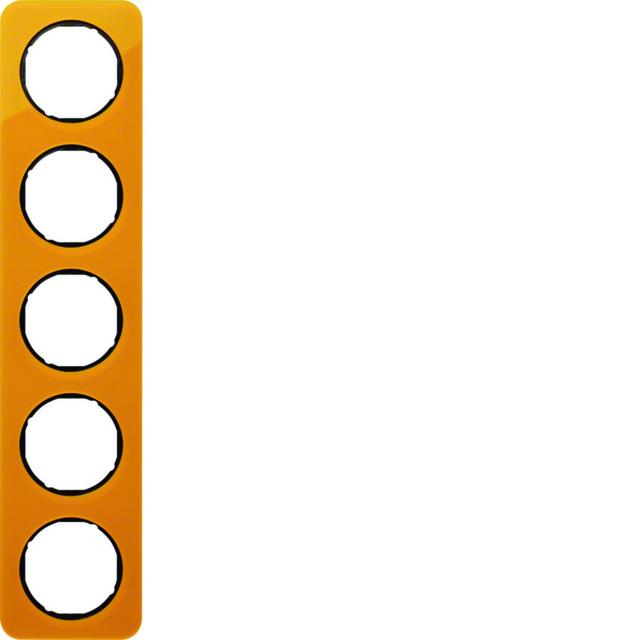 BERKER R.1 Ramka pięciokrotna akryl pomarańczowy przezroczysty/czarny 10152334 HAGER