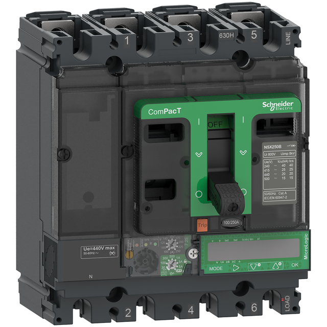 Wyłącznik mocy ComPacT NSX NSX100B Mic7.2E 40A 4P 25kA Vigi C10B47E040 Schneider