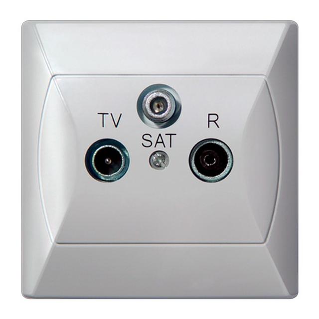 AKCENT Gniazdo RTV-SAT końcowe - kolor biały