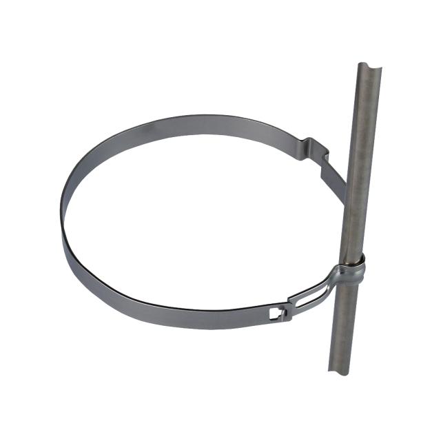 Wspornik do drutu 8 mm z obejmą PS do rury spustowej, stal nierdzewna NIRO