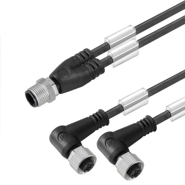 SAIL-ZW-M12BW-3-10V Przewód adaptera czujnika-siłownika (zmontowany), Kabel połączeniowy, M12 / M12, 3, 10 m, przewód bliźniaczy, czarny /1szt./ 1466131000 WEIDMÜLLER