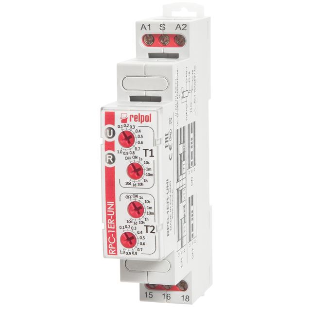 Przekaźnik czasowy RPC-2MB-UNI 2P 12...240V AC/DC 8A / 250V AC RELPOL
