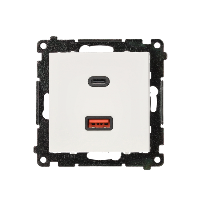 Simon 55 Ładowarka typ USB C+A 30W 230V biały mat TEC2CAQ.01/111 KONTAKT