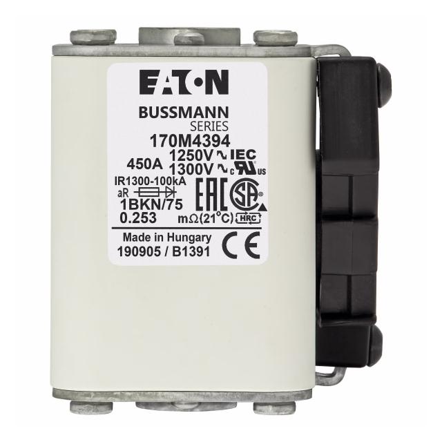 FUSE 450A 1250V 1BKN/75 AR CU Wkładka szybka 450A AC 1250V rozmiar 1 53x69x74 mm aR IEC UL 170M4394