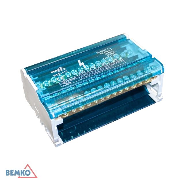 BLOK ROZDZIELCZY 60 ZACISKÓW 4x15 (11x5,3mm + 2x7,5mm + 2x9,1mm)