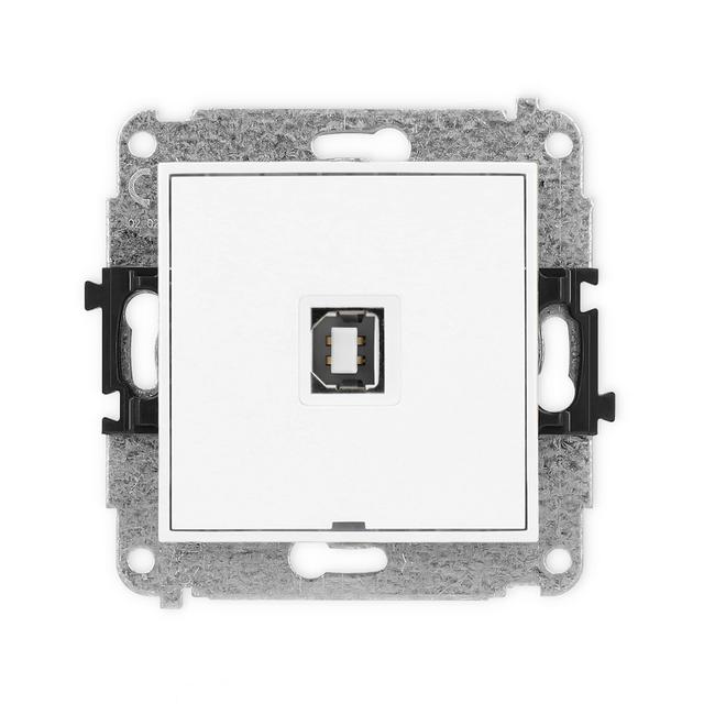MINI Gniazdo pojedyncze USB A-B 2.0, bez pola opisowego biały MGUSBBO-3 KARLIK