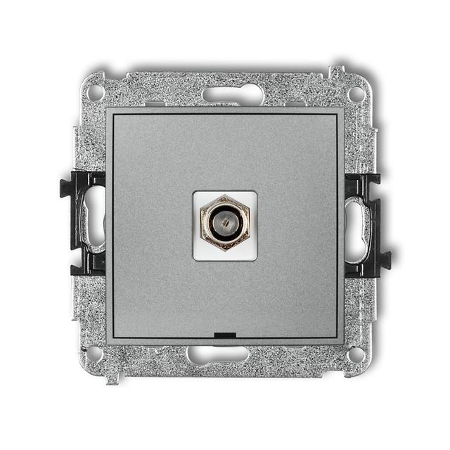 ICON Mechanizm gniazda antenowego pojedynczego typu F (SAT) niklowany, bez pola opisowego srebrny me