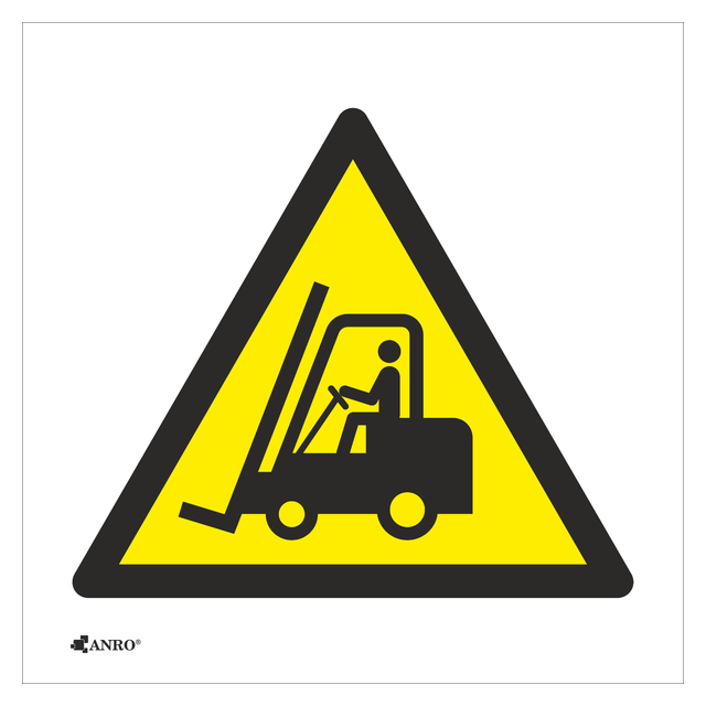 OSTRZEŻENIE PRZED URZĄDZENIAMI DO TRANSPORTU POZIOMEGO FOLIA SAMOPRZYLEPNA