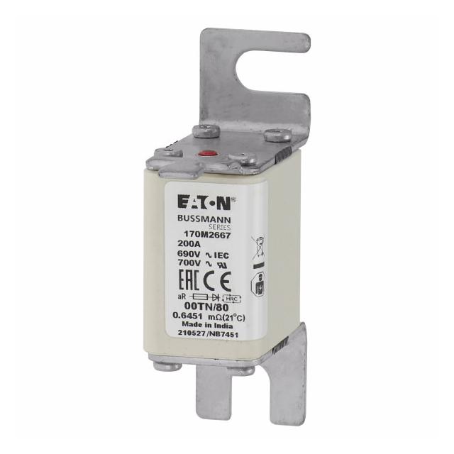 200A 690V aR 00TN/80 TYPE T IND. FUSE Wkładka szybka 200A AC 690V DIN 00 aR DIN IEC nieizol 170M2667