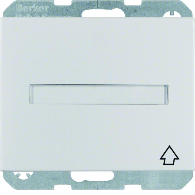 BERKER K.5 Gniazdo SCHUKO z pokrywą i polem opisowym aluminium 47527103 HAGER