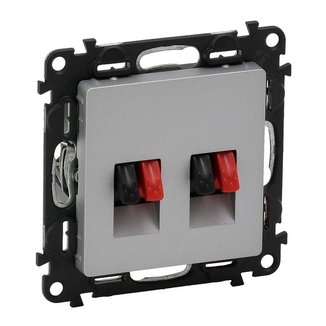 VALENA LIFE GNIAZDO GŁOŚNIKOWE PODWÓJNE ALUMINIUM, Legrand