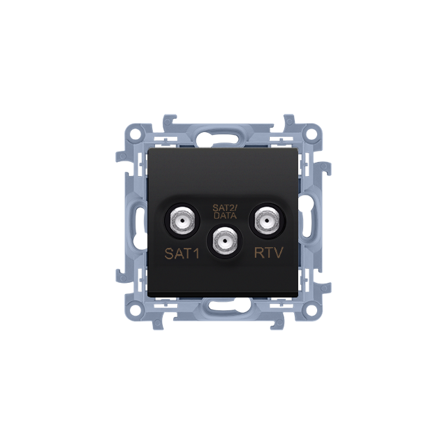Simon 10 Gniazdo antenowe satelitarne podwójne SAT-SAT-RTV 1x wejście: 5 MHz-24 GHz czarny