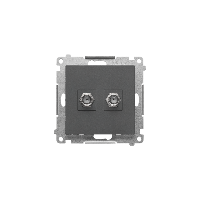 Simon 55 Gniazdo antenowe typu /F/ podwójne Do instalacji indywidualnych Grafitowy mat