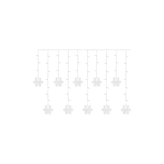 Dekoracje - 60 LED sople śnieżynki 135x50 cm zimna biel, IP20