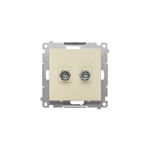 Simon 55 Gniazdo antenowe typu /F/ podwójne Do instalacji indywidualnych Szampański mat