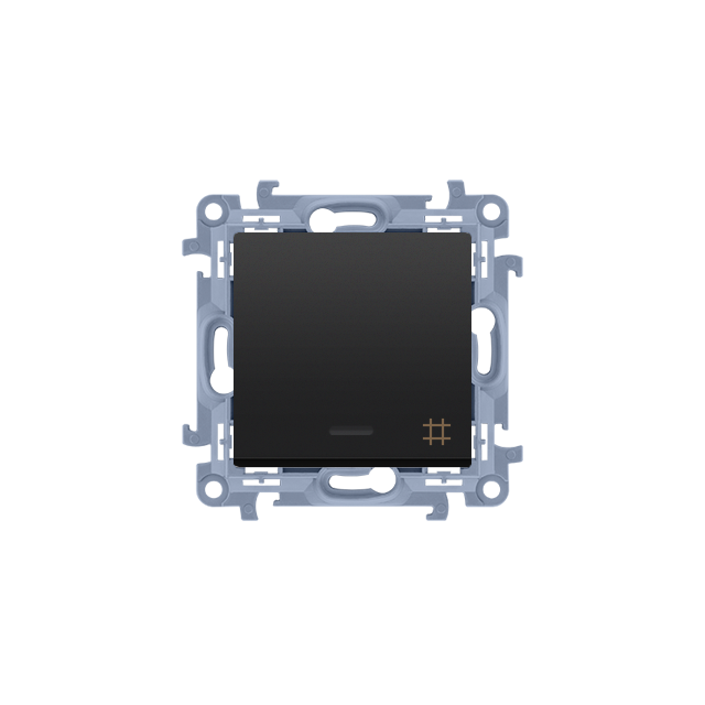 Simon 10 Łącznik krzyżowy z podświetleniem LED 10A z. śrub. czarny