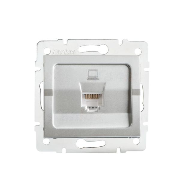 LOGI Gniazdo komputerowe pojedyncze (RJ45Cat 5e Jack) Srebrny 021390043 25226 KANLUX