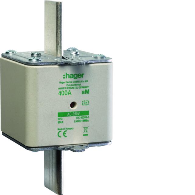 Wkładka bezp. nożowa NH3 wsk.podw. uchwyt nieiz. aM 400A 690VAC LNH3400M6A HAGER