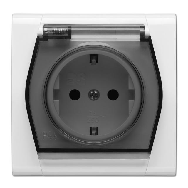 GPT FESTA 2P+Z IP44 SCHUKO BIAŁO-DYMNE