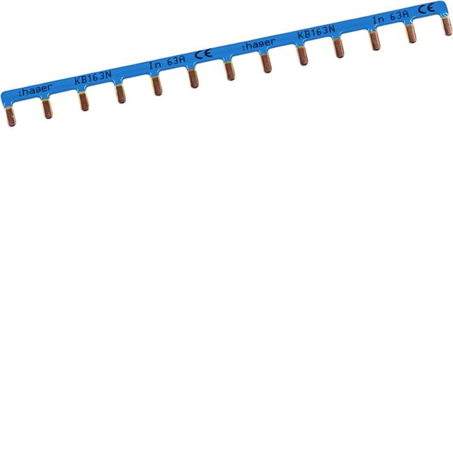 Szyna grzebieniowa kołkowa pozioma 1P 10mm2 13M powłoka niebieska KB163N HAGER