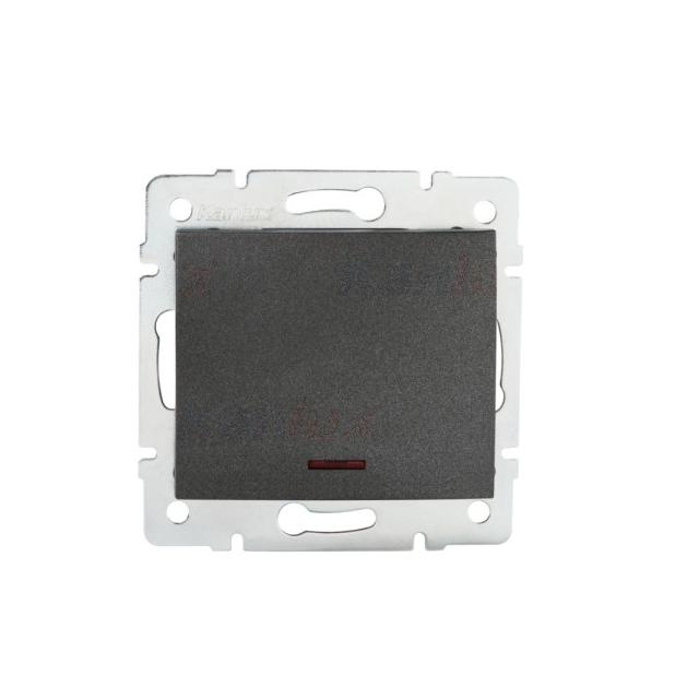 LOGI 02-1110-141 gr Łącznik jednobiegunowy z LED LOGI 02-1110-141 gr śrubowy kolor grafitowy KANLUX