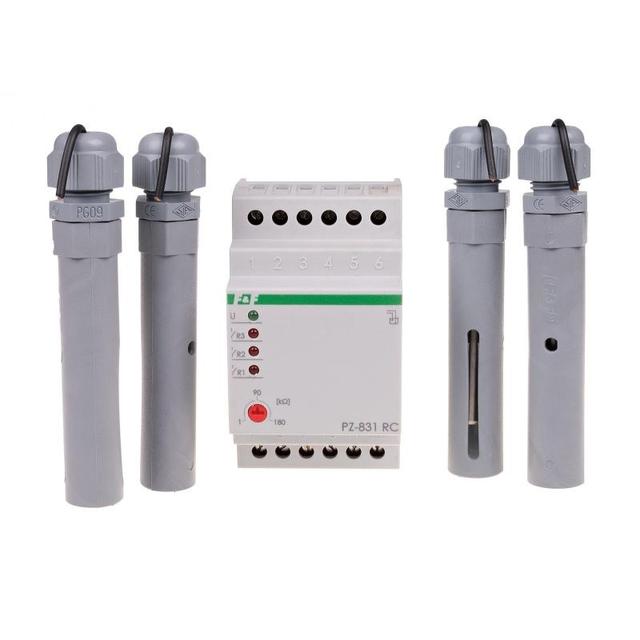 Przekaźnik kontroli poziomu cieczy PZ-831 RC B montaz na szynie DIN,styk: 3x1Z 230V PZ-831RC-B F&F