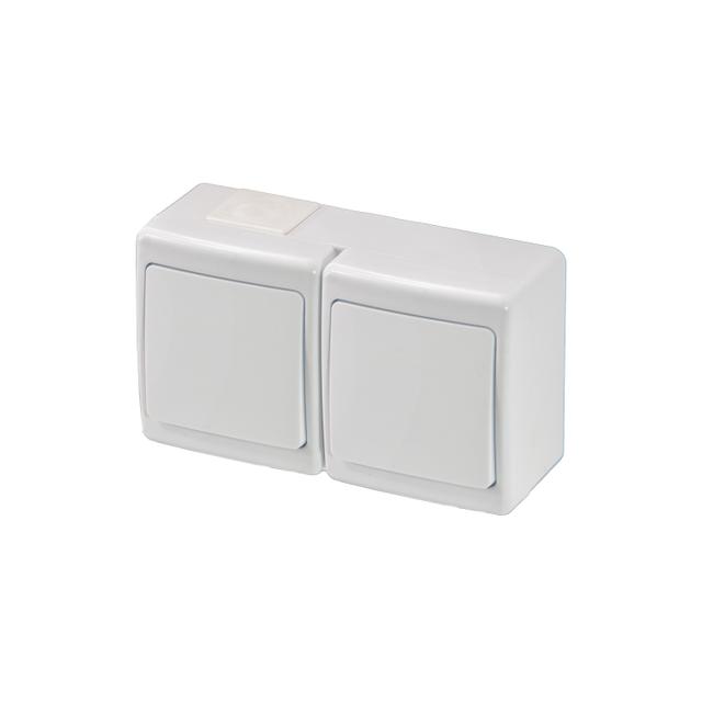 Wyłącznik BETA, podwójny, jednobiegunowy,IP44, biały*