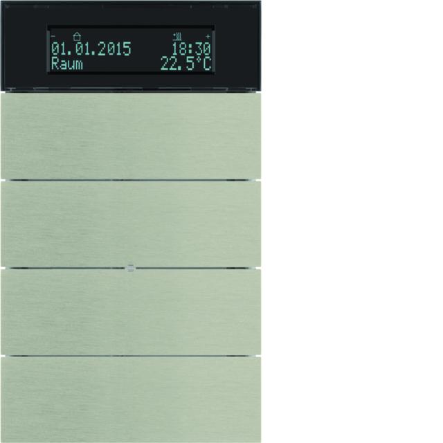BERKER B.IQ Przycisk poczwórny z regulatorem temperatury i wyświetlaczem stal szlachetna nierdz 7566