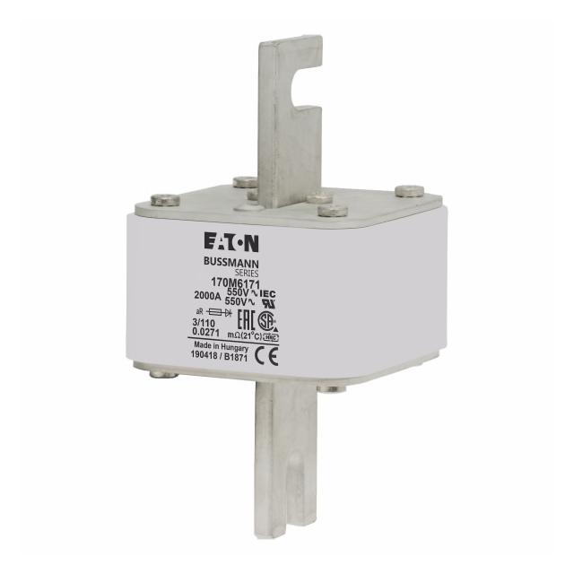 2000A 600V 3/110 aR INDICATOR FUSE Wkładka szybka 1800A AC 550V DIN 3 76x90x139 mm aR DI 170M6171 EA