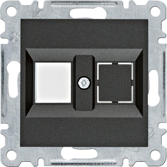 lumina Płytka podwójna Keystone Jack czarny WL2323 HAGER