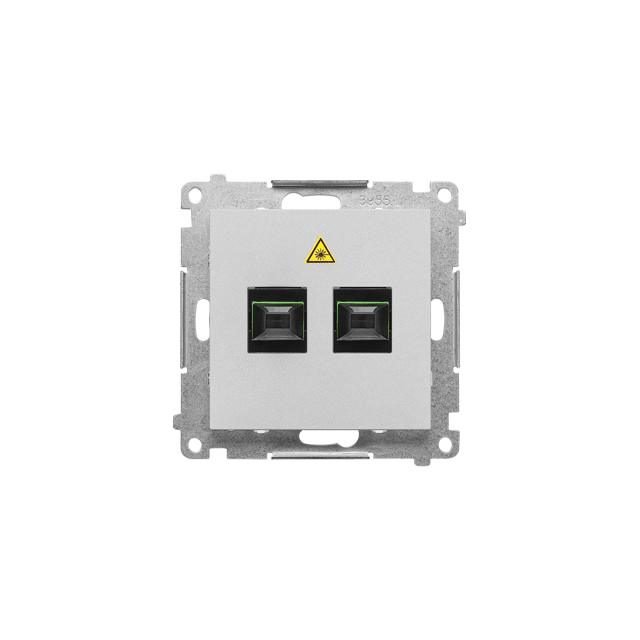 Simon 55 Gniazdo światłowodowe / optyczne podwójne SC/APC Aluminium mat