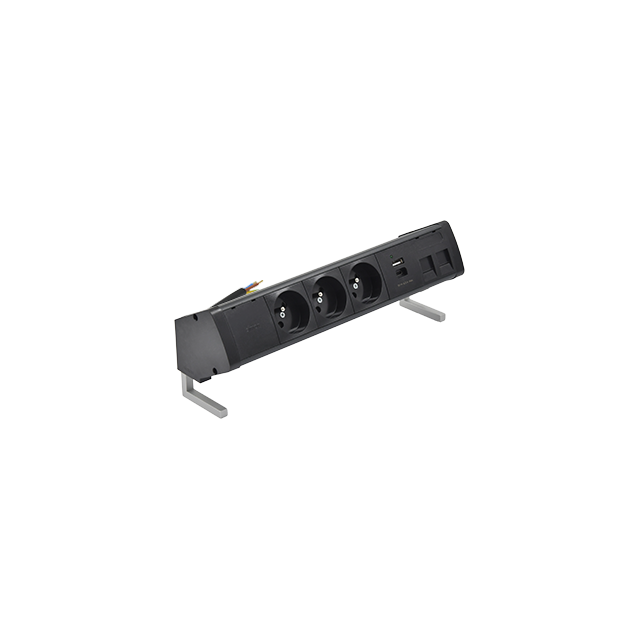 Simon 480 TS48-430E30BK0-44 Biurkowy zestaw gniazd 3 gn. typ E + ładow. USB A+C i płytka dla 2 złącz 48430E30BK00000-44 KONTAKT
