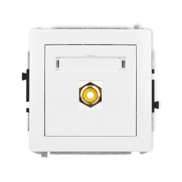 DECO Mechanizm gniazda pojedynczego RCA (typu cinch - żółty, pozłacany) biały