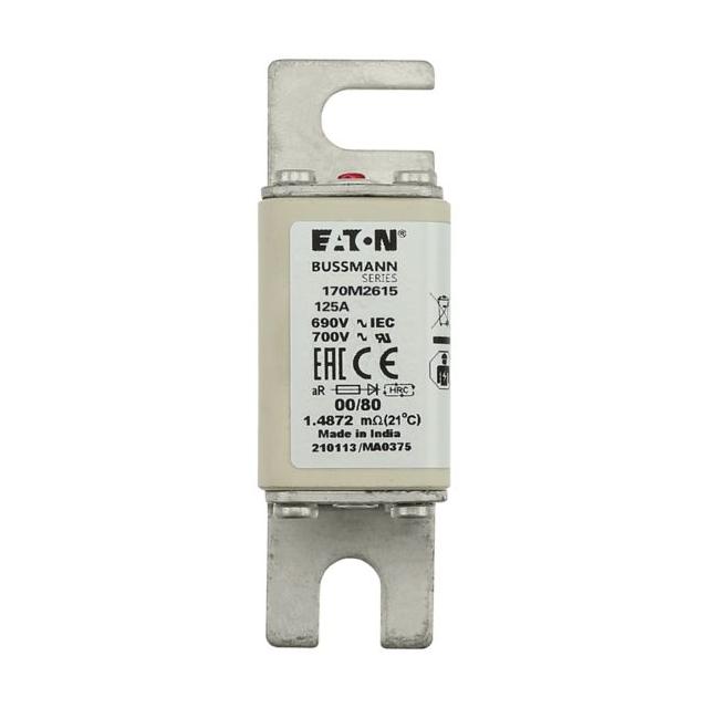 125A 690V aR 00/80 SQ. BODY IND. FUSE Wkładka szybka 125A AC 690V DIN 00 30x51x100 mm aR, 170M2615 E