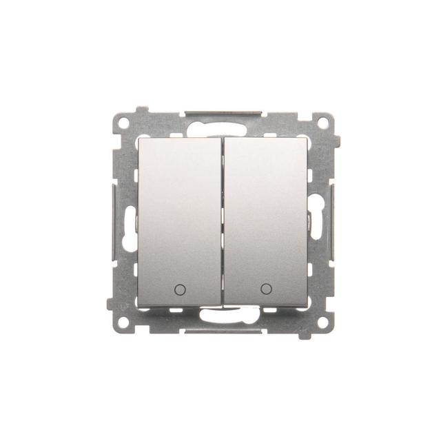 Simon 54 Łącznik dwubiegunowy podwójny 16A 250V zaciski śrubowe srebrny mat DW22A.01/43 KONTAKT