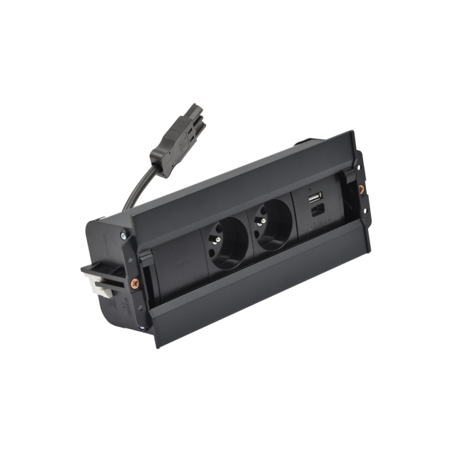 Simon 480 TS48-610E20B00-44 Spinner 2 gn. typ E + ładowarka USB typ A+C złącze w układzie Wieland 48610E20B000000-44 KONTAKT
