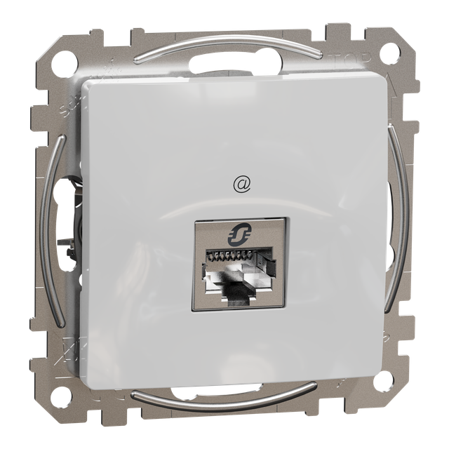 Sedna Design & Elements, gniazdo komputerowe RJ45 kat.5e STP, srebrne aluminium