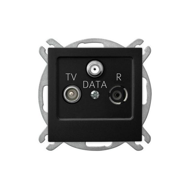 AS Gniazdo antenowe RTV-DATA kolor czarny metalik GPA-GD/m/33 OSPEL
