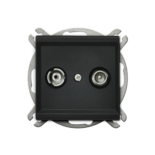 SONATA Gniazdo RTV końcowe - kolor czarny metalik