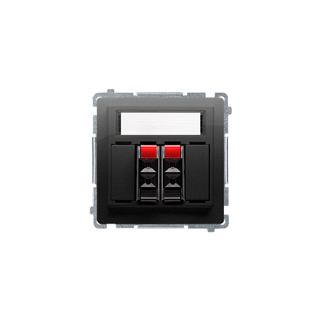Simon BASIC WMUG-02000x-Y011 Gniazdo głośnikowe 2-krotne z polem opisowym (moduł). Przekrój przew.dl BMGL3.01/49 KONTAKT