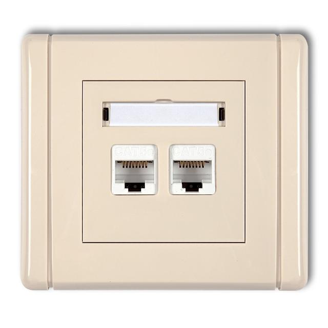 FLEXI Gniazdo komputerowe podwójne 2xRJ45, kat. 5e, 8-stykowe beżowy