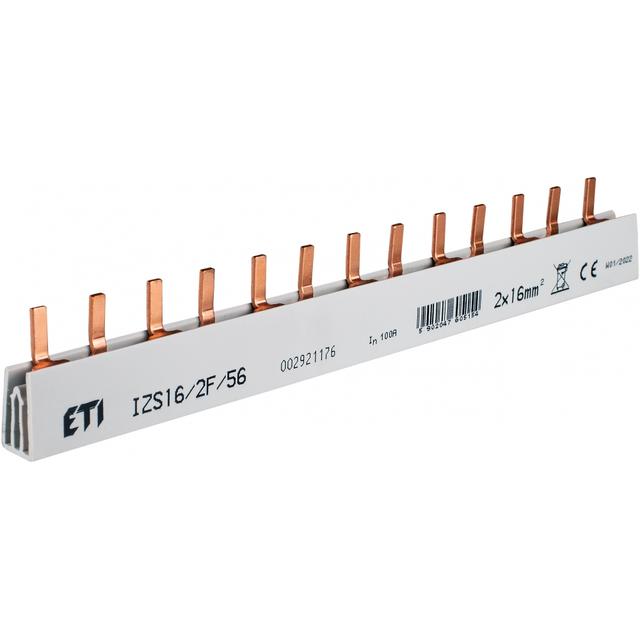 Szyna łączeniowa sztyftowa 2P 100A 16mm2 (56 mod.) IZS16/2F/56 002921176 ETI