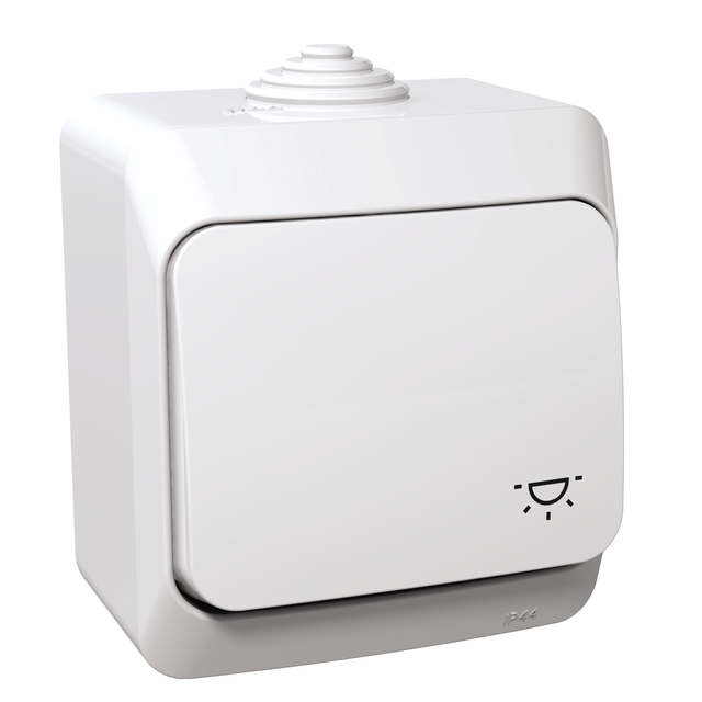Cedar Plus przycisk natynkowy /światło/ IP44 biały WDE000513 Schneider