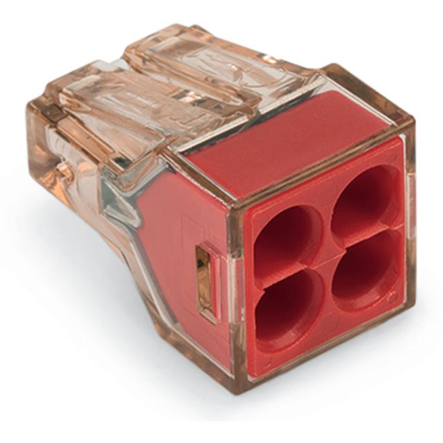 złączka do puszek instalacyjnych 4 x 4mm2 brązowo-przezr./czerwona