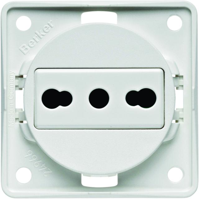 BERKER Integro Flow Gniazdo z uziemieniem Włochy biały 962512502 HAGER