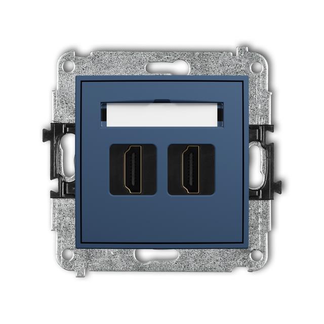 ICON Gniazdo podwójne HDMI 2.1 8K navy blue 64IHDMI-6 KARLIK